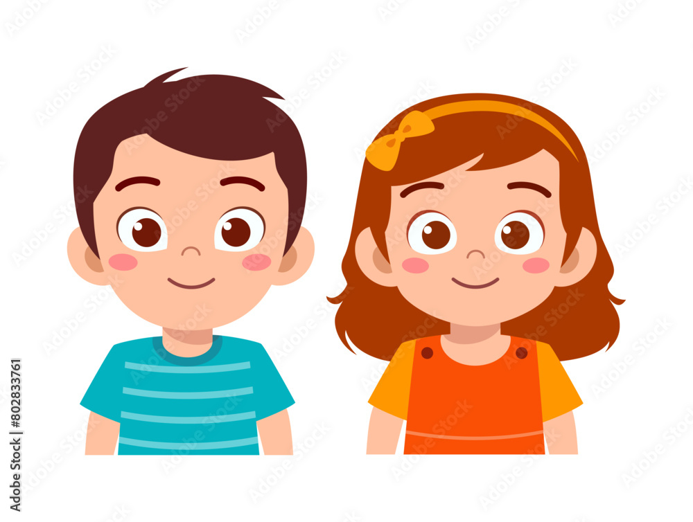 little kid with friend smile and happy little kid with friend smile and happy