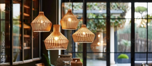 Attractive contemporary appearance of rattan pendant lights