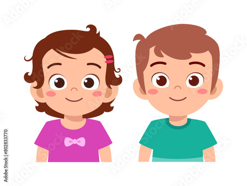 little kid with friend smile and happy