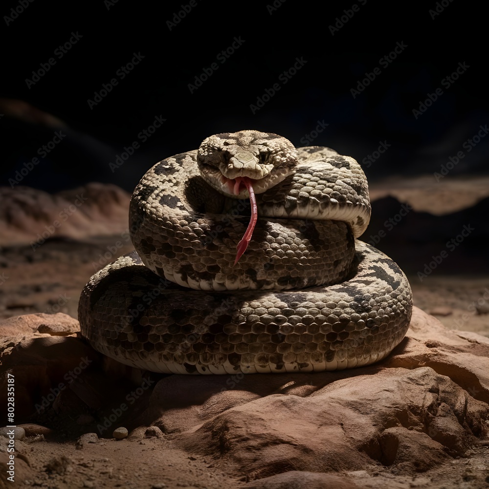 Naklejka premium rattlesnake in the sand