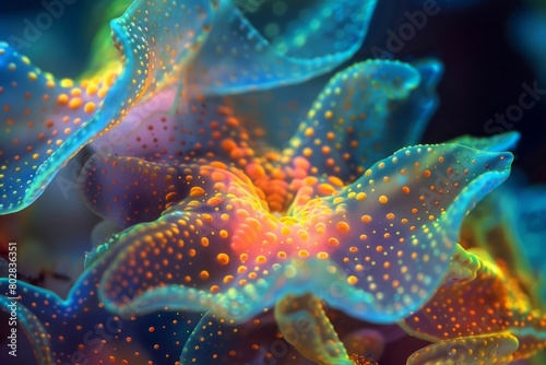 Luminous Underwater Coral Scene in Vibrant Colors © Flow_control