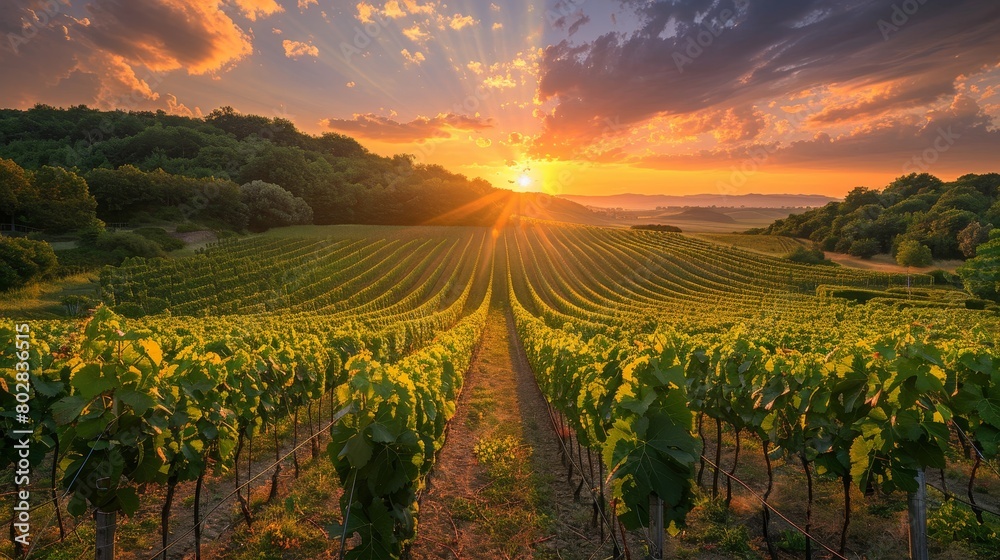 Naklejka premium Serene Vineyard Landscape. 