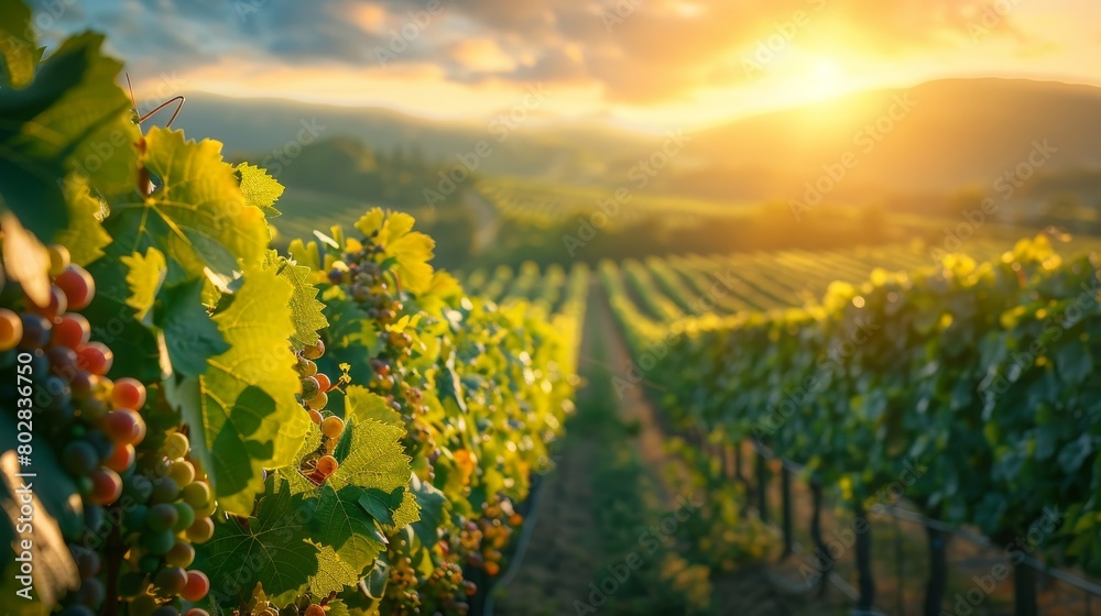 Fototapeta premium Serene Vineyard Landscape. 