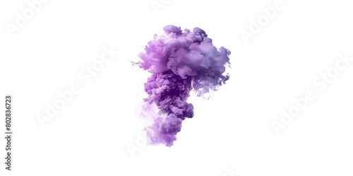 A purple smoke cloud in the style of png, isolated on a white background