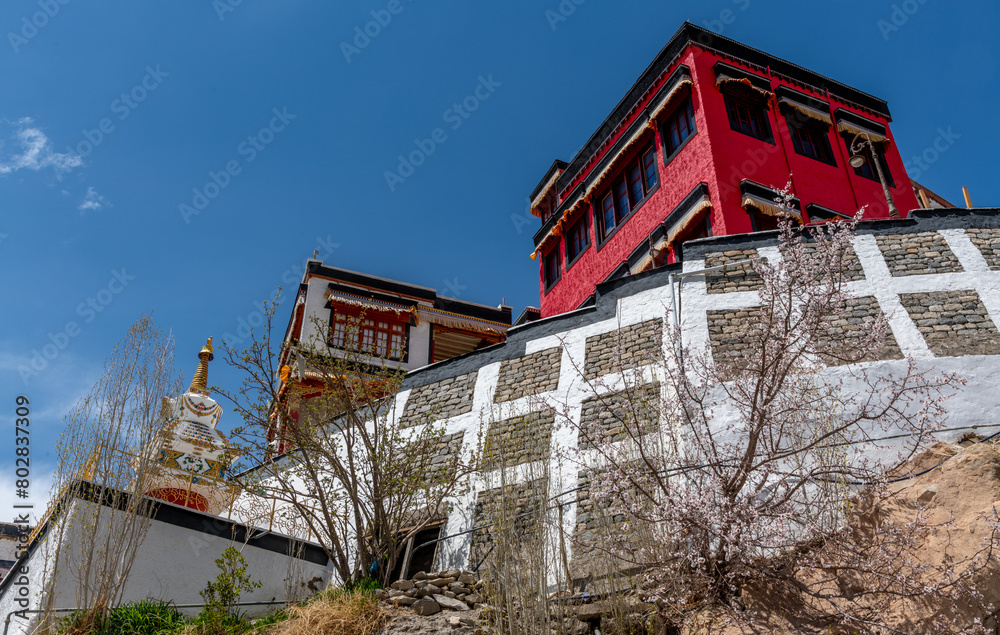 Landmark Thiksey Buddhist Monastery in Ladakh in northern India