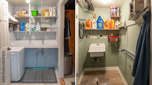 Makeover a basic utility space with wall-mounted features for streamlined chores.