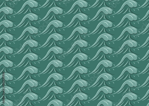 Wavy seamless wallpaper pattern background. Vector illustration.