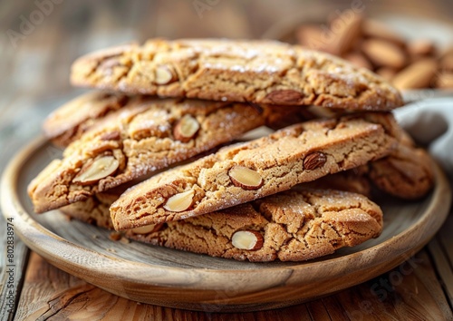 Biscotti or cantucci with almonds.