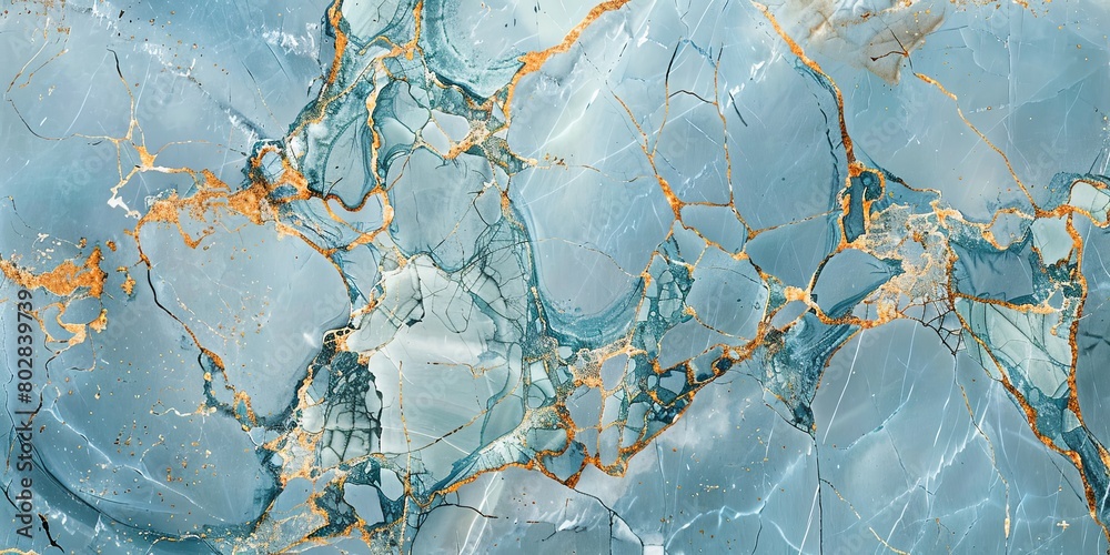 Serene Blue and White Marble Texture with Gold Veins Serene Blue and White Marble Texture with Gold Veins