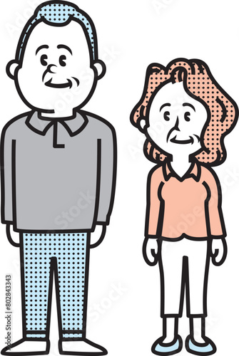 シニア夫婦のイラスト