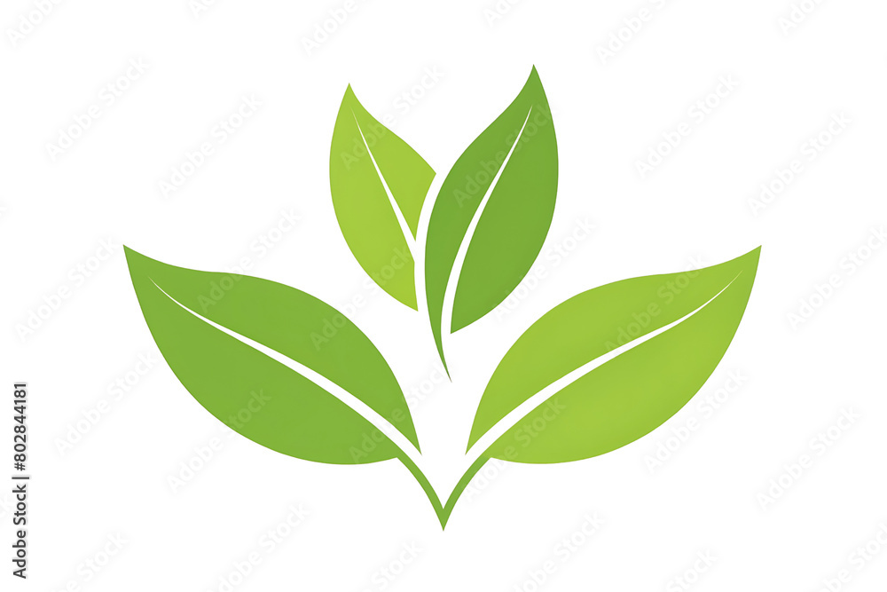 Organic Moringa green tea leaves arranged beautifully, perfect for health and wellness concepts, 
 transparent background