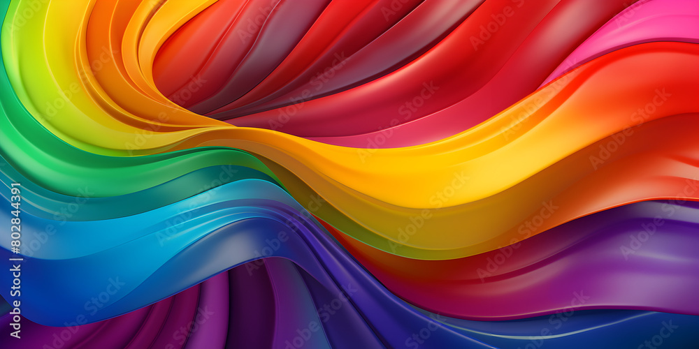 Fototapeta premium Abstract colorful wave rainbow background illustration