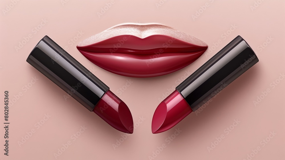 Obraz premium close up of beautiful woman lips isolated with lip glossclose up of beautiful woman lips isolated with lip gloss