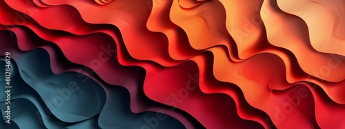 Vibrant Abstract Wavy Background in Red, Orange, and Blue Hues photo