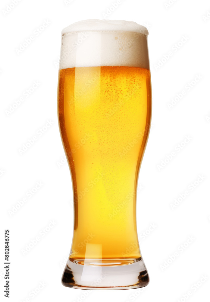 Beer. Cold Craft light and dark Beer in a glass with water drops. Craft Beer close up isolated on white background Beer. Cold Craft light and dark Beer in a glass with water drops. Craft Beer close up isolated on white background