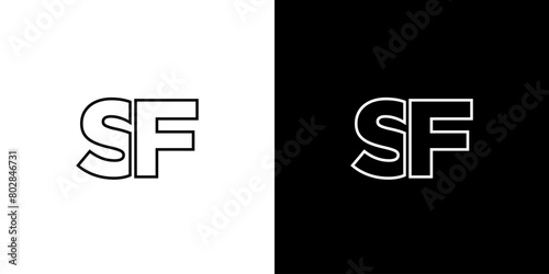 Letter S and F, SF logo design template. Minimal monogram initial based logotype.