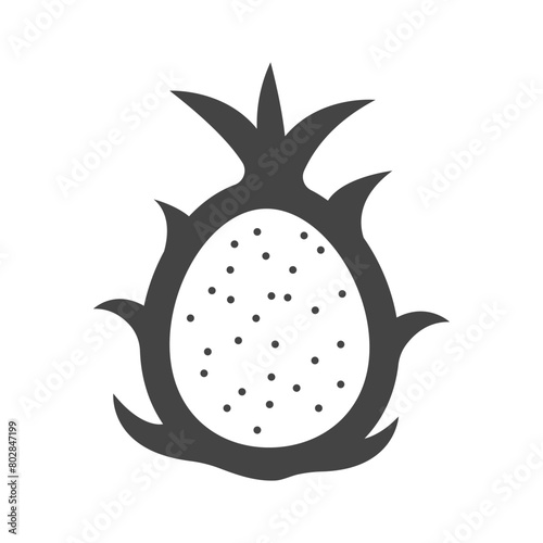 Dragon fruit pitaya icon. Illustration on white background