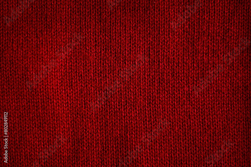 Red fabric texture background. Texture of red sweater