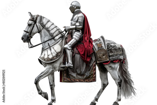 A knight on horse isolated on white background © ryanbagoez