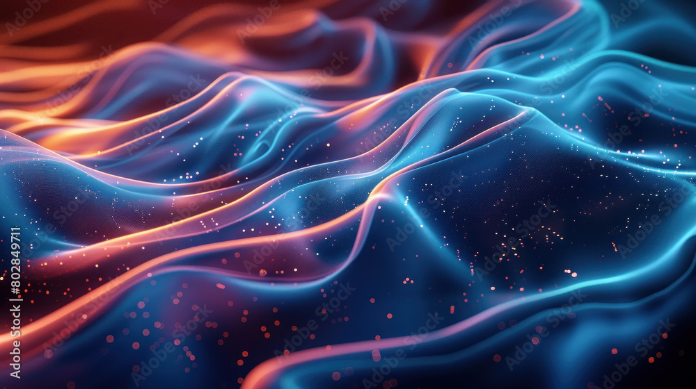 Blue and Red Wavy Background
