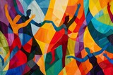 A vibrant tapestry featuring the abstract essence of sportsmanship.