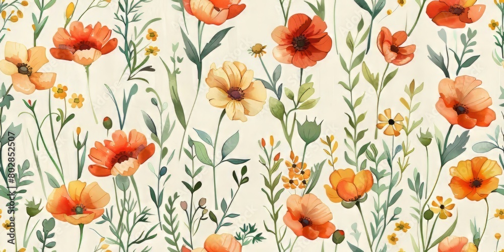 simple meadow flowers pattern background simple meadow flowers pattern background