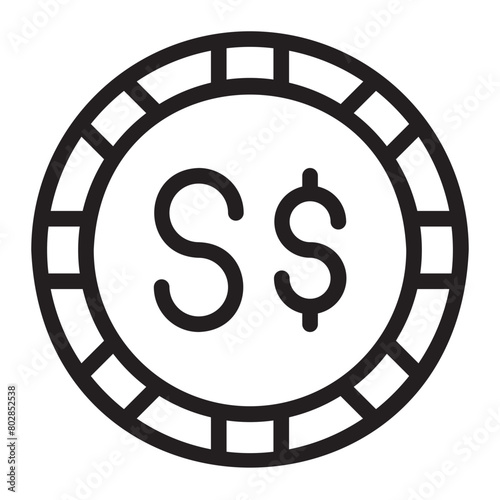 singapore dollar line icon
