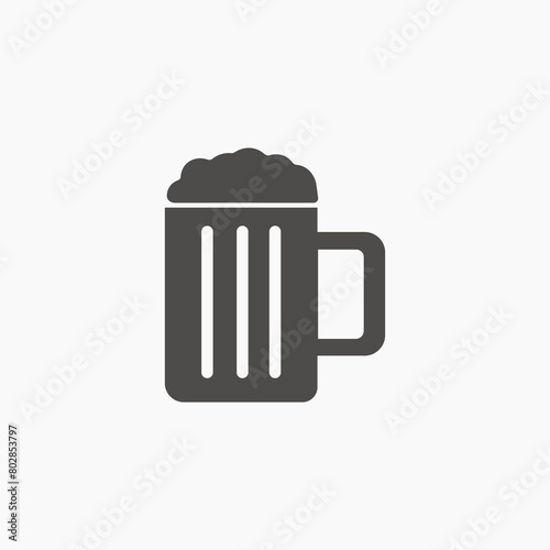 Beer mug vector icon vector. alcohol, drink, glass of beer symbol sign