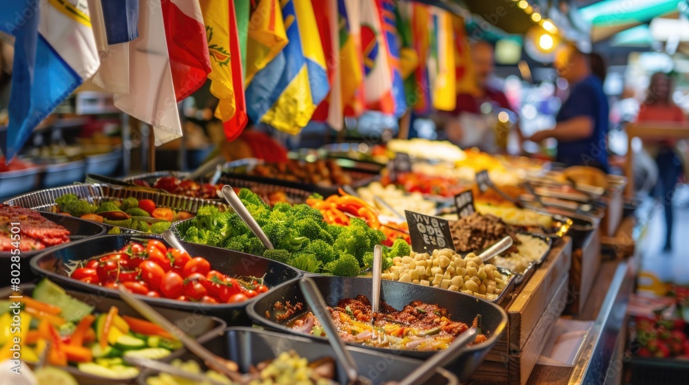 Street food festival with a vibrant selection of dishes. Black History Month