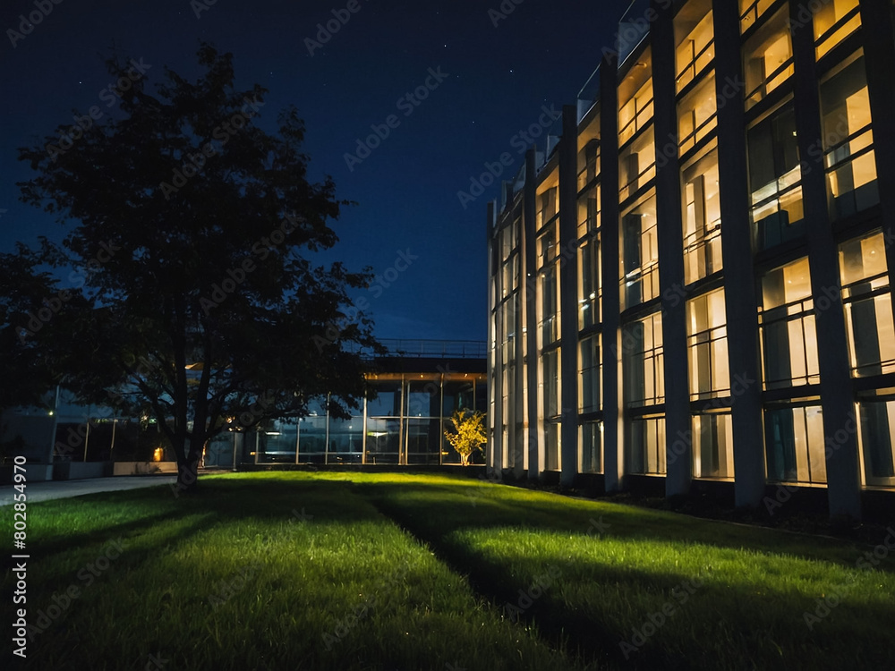 Berlin, Germany - June 17, 2019: You can see the Paul-Loebe-House, a part of the workplace of the German government, in the light of the evening sun.