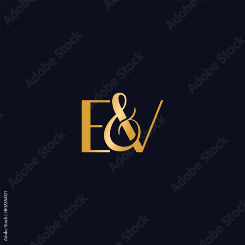 Monogram Elegant letter E and letter V logo vector for restaurand dining bar brand