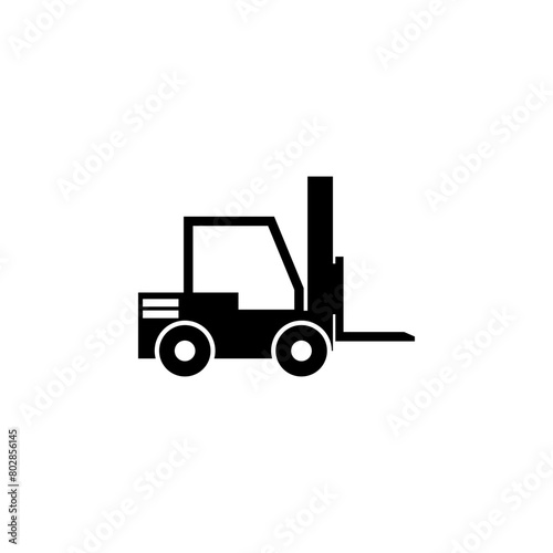 Forklift Delivery Truck flat vector icon. Simple solid symbol isolated on white background. Forklift Delivery Truck sign design template for web and mobile UI element