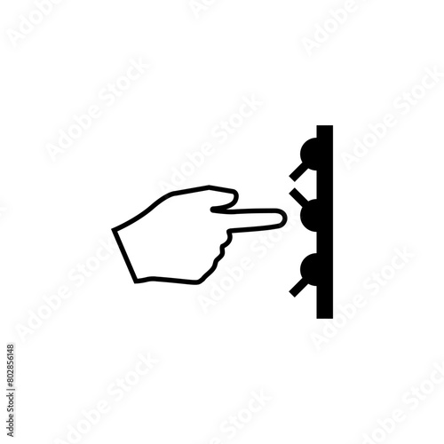 Hand Press Button flat vector icon. Simple solid symbol isolated on white background. Hand Press Button sign design template for web and mobile UI element