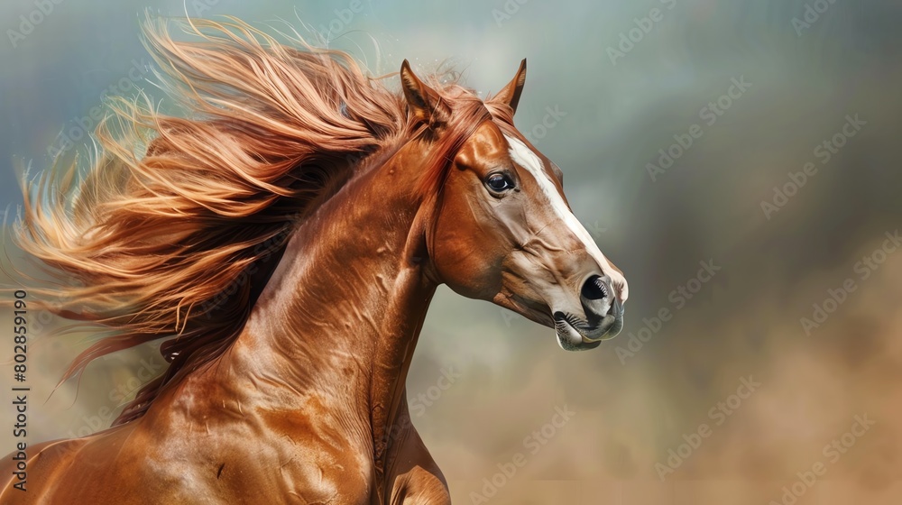 Capture the gracefulness of a horse with its mane flowing in the windWater color, hand drawing Capture the gracefulness of a horse with its mane flowing in the windWater color, hand drawing