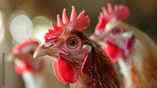 group of chickens on the farm