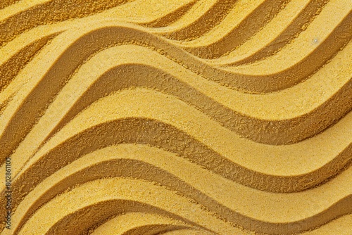 Textured Golden Sand Dunes Wave Pattern Close-Up photo