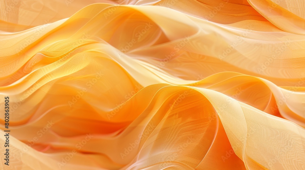 Abstract 3D rendering of a flowing orange silk-like fabric. Abstract 3D rendering of a flowing orange silk-like fabric.