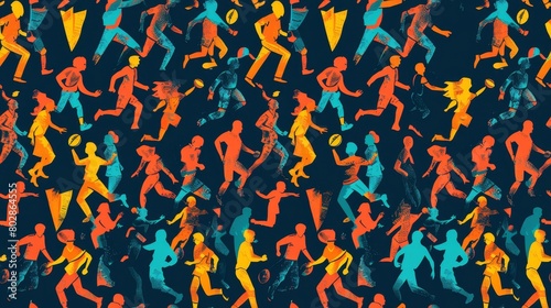 Colorful abstract background with runners.