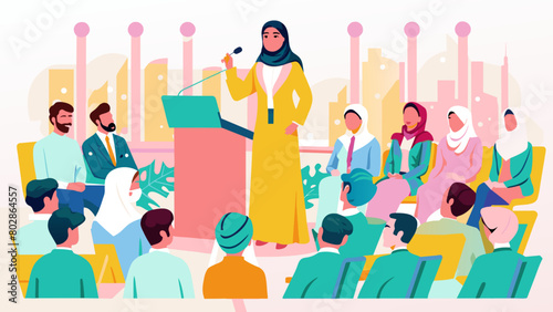 Inspirational Female Speaker at a Diverse Conference Event