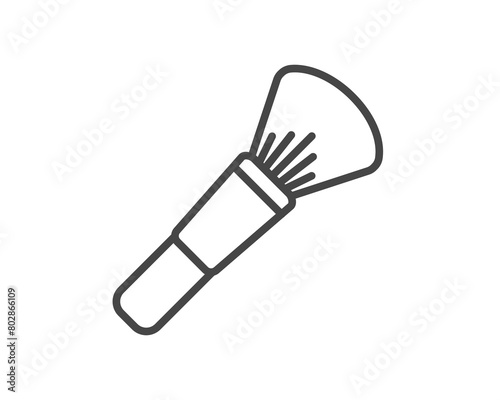 Makeup and cosmetics. Vector graphic icons of beauty brushes for face, powder, blush, eyeshadow.