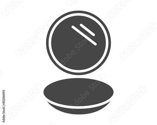 Makeup and cosmetics. Linear vector graphic black icons of beauty in the form of powder.