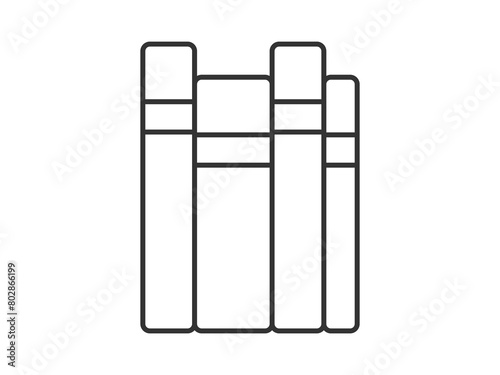 Vector illustration of a library theme icon with books arranged on shelves