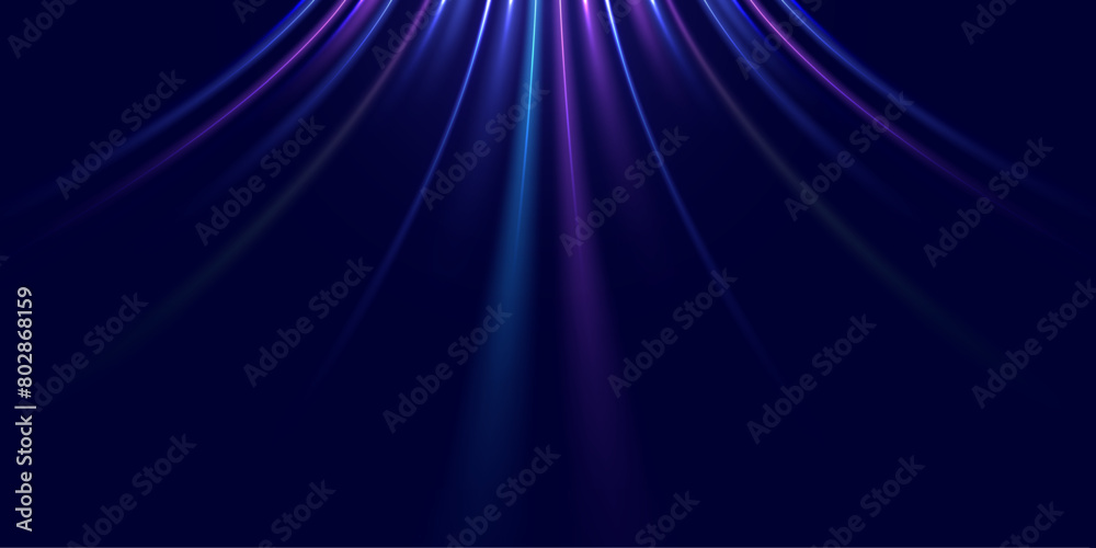 Abstract light effect background. Speed light trails, glowing wave, shiny moving lines, air flow. Digital technology concept. Vector eps10.