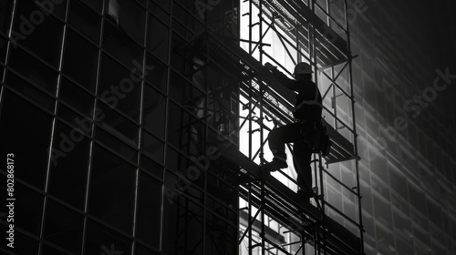 Wallpaper Mural Construction worker at high rise building working site Torontodigital.ca