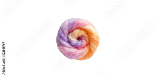  Colorful cotton candy wool isolated on a white background