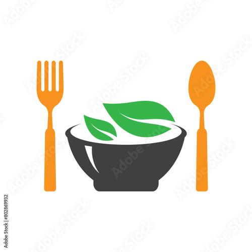 fresh and healthy vegetarian food logo design