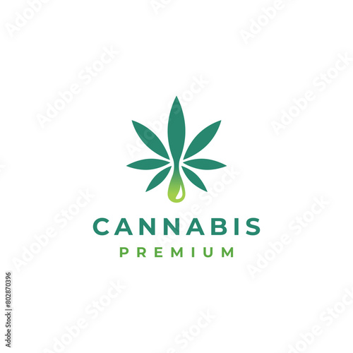 cannabis hemp logo vector for medical recreation business brand