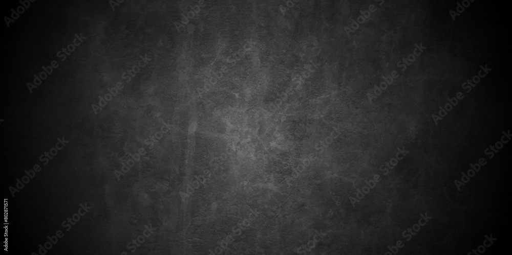 Old dark black stone wall grunge backdrop texture background. monochrome slate grunge concrete wall black backdrop vintage marbled textured border background.