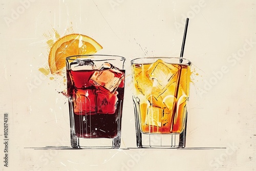 Illustration von zwei Cocktails 