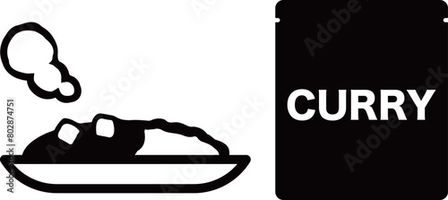 レトルト　カレー　アイコン